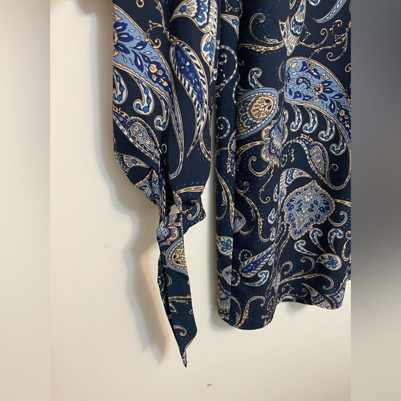 H&M Paisley Long Sleeve Knee Length Dress Size 6 - Picture 3 of 5